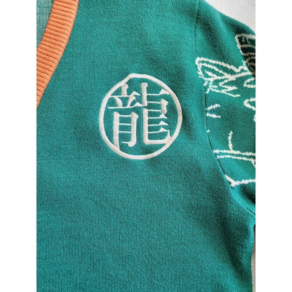 BoxLunch Dragon Ball Z Shenron Dragon Knit Cardigan Sweater Large Green NWOT - Picture 4 of 7